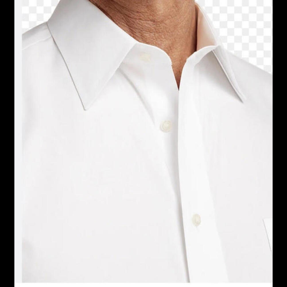 Paul Fredrick‎ Dress Shirt 16.5 31 White Solid Cuff Cotton